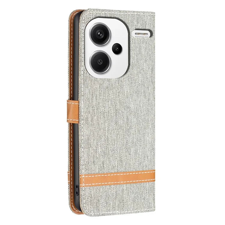 For Xiaomi Redmi Note 13 Pro+ 5G Wallet Case Jeans Cloth Texture Phone Cover