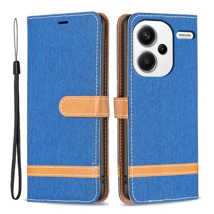 For Xiaomi Redmi Note 13 Pro+ 5G Wallet Case Jeans Cloth Texture Phone Cover