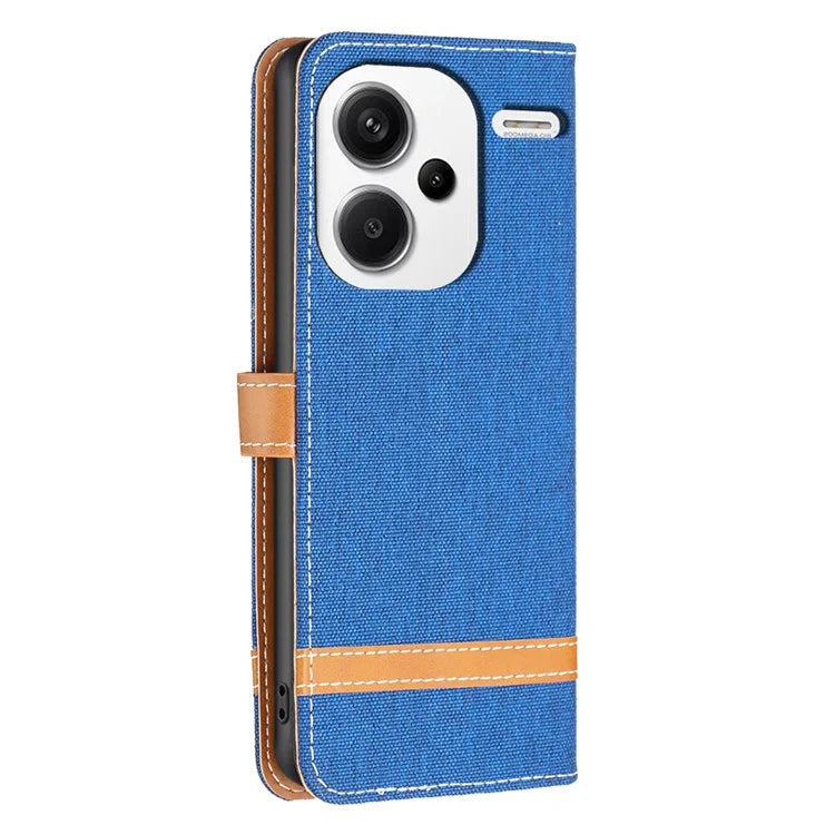 For Xiaomi Redmi Note 13 Pro+ 5G Wallet Case Jeans Cloth Texture Phone Cover
