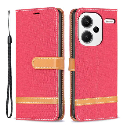 For Xiaomi Redmi Note 13 Pro+ 5G Wallet Case Jeans Cloth Texture Phone Cover