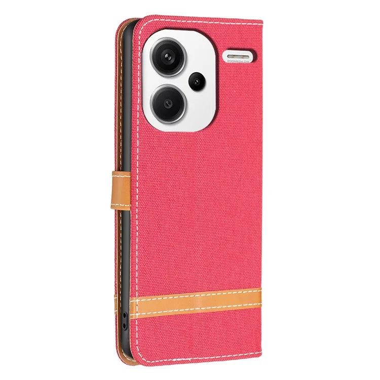 For Xiaomi Redmi Note 13 Pro+ 5G Wallet Case Jeans Cloth Texture Phone Cover