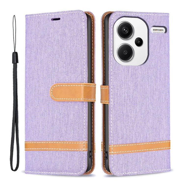 For Xiaomi Redmi Note 13 Pro+ 5G Wallet Case Jeans Cloth Texture Phone Cover