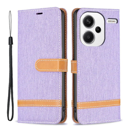 For Xiaomi Redmi Note 13 Pro+ 5G Wallet Case Jeans Cloth Texture Phone Cover