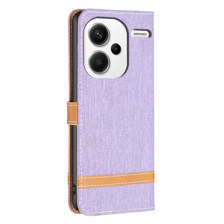 For Xiaomi Redmi Note 13 Pro+ 5G Wallet Case Jeans Cloth Texture Phone Cover