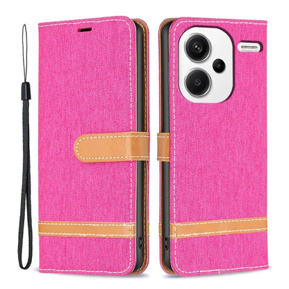 For Xiaomi Redmi Note 13 Pro+ 5G Wallet Case Jeans Cloth Texture Phone Cover