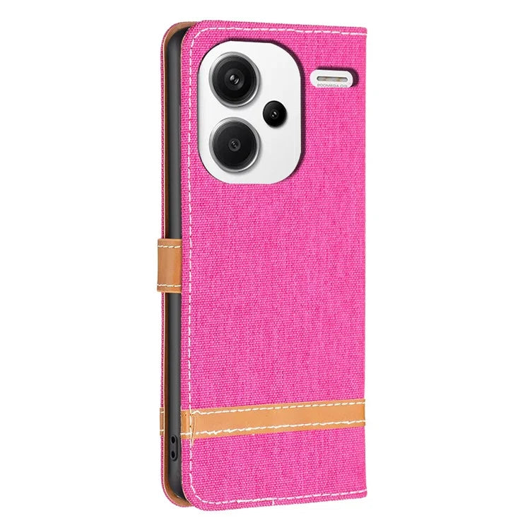 For Xiaomi Redmi Note 13 Pro+ 5G Wallet Case Jeans Cloth Texture Phone Cover