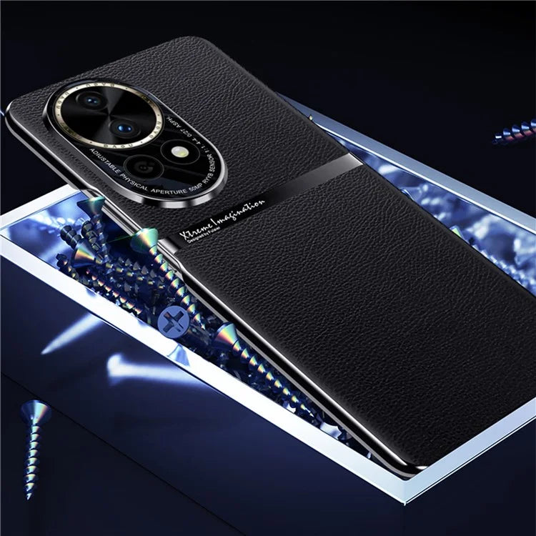 For Huawei nova 12 5G Case PU Leather Coating Phone Cover Anti-scratch