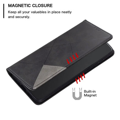 For Xiaomi Redmi Note 13 Pro+ 5G Case PU Leather Phone Cover with TPU Shockproof Shell