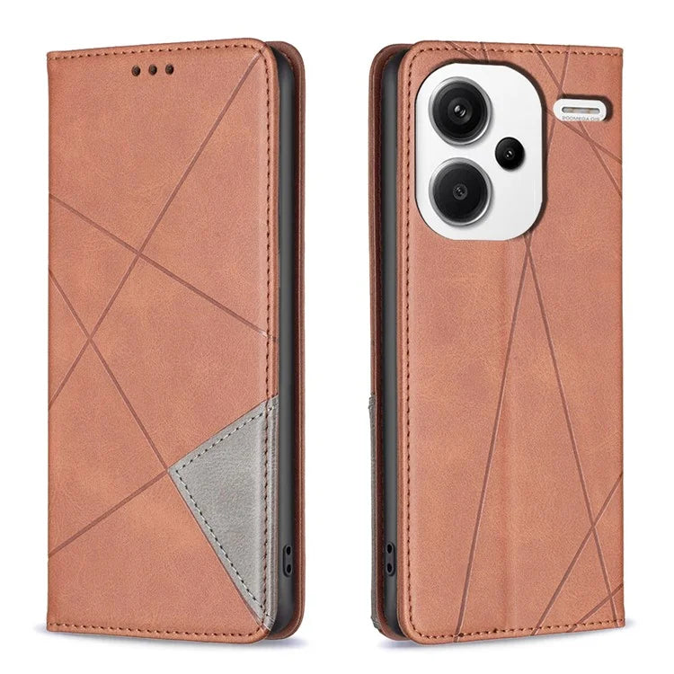 For Xiaomi Redmi Note 13 Pro+ 5G Case PU Leather Phone Cover with TPU Shockproof Shell