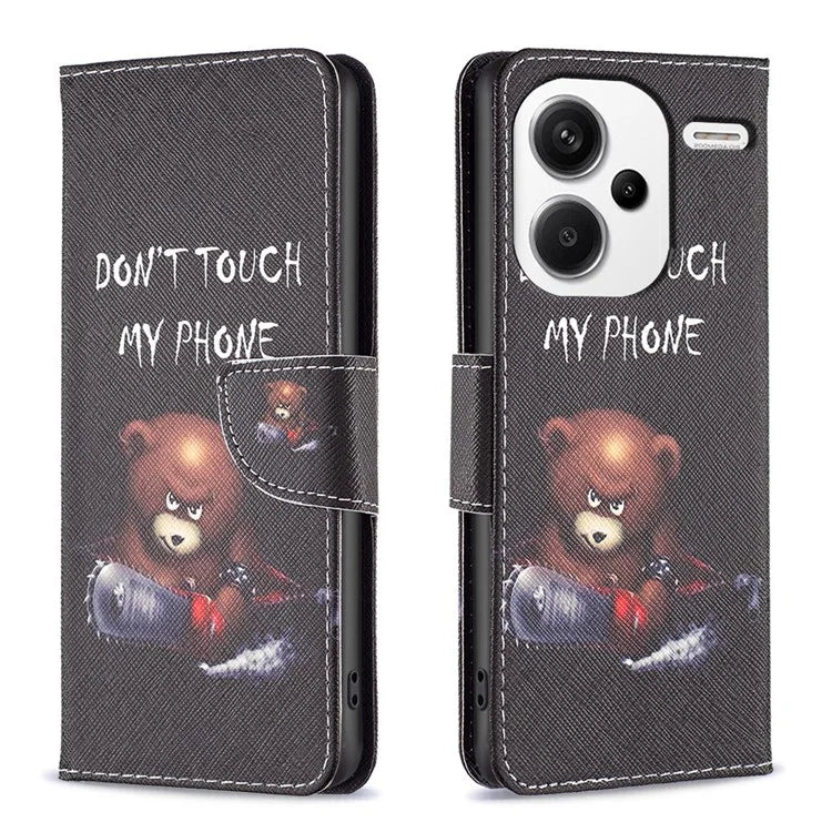 For Xiaomi Redmi Note 13 Pro+ 5G Case with Card Holder PU Leather Pattern Printed Phone Cover