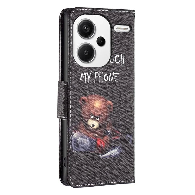 For Xiaomi Redmi Note 13 Pro+ 5G Case with Card Holder PU Leather Pattern Printed Phone Cover