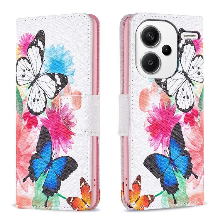For Xiaomi Redmi Note 13 Pro+ 5G Case with Card Holder PU Leather Pattern Printed Phone Cover