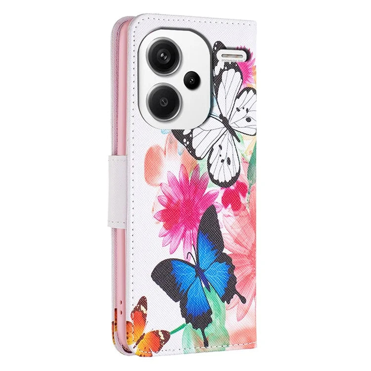 For Xiaomi Redmi Note 13 Pro+ 5G Case with Card Holder PU Leather Pattern Printed Phone Cover