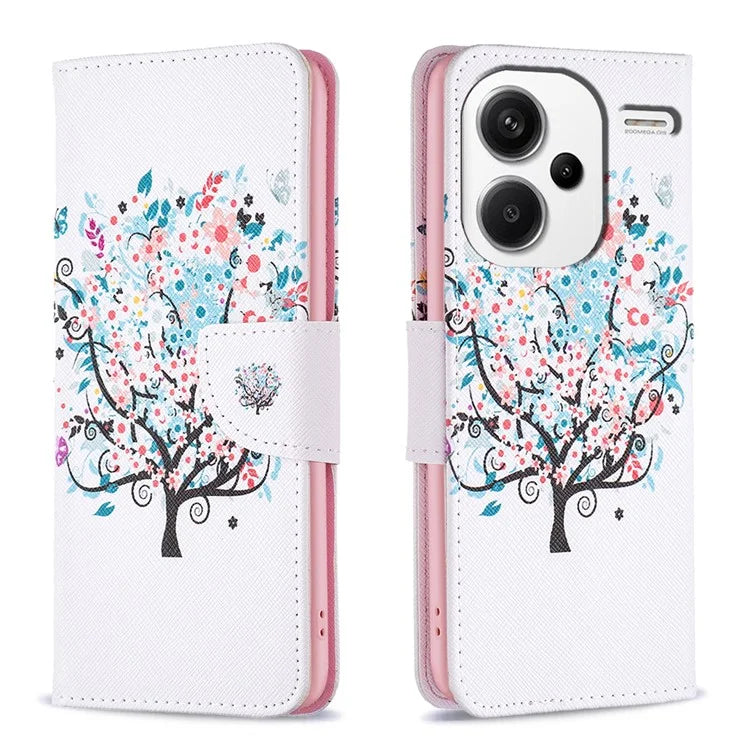 For Xiaomi Redmi Note 13 Pro+ 5G Case with Card Holder PU Leather Pattern Printed Phone Cover
