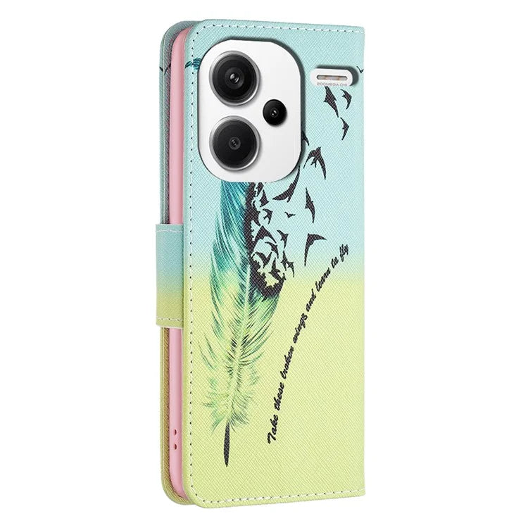 For Xiaomi Redmi Note 13 Pro+ 5G Case with Card Holder PU Leather Pattern Printed Phone Cover