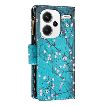 BF03 For Xiaomi Redmi Note 13 Pro+ 5G Wallet Case Pattern Zipper Pocket Handbag PU Leather Phone Cover