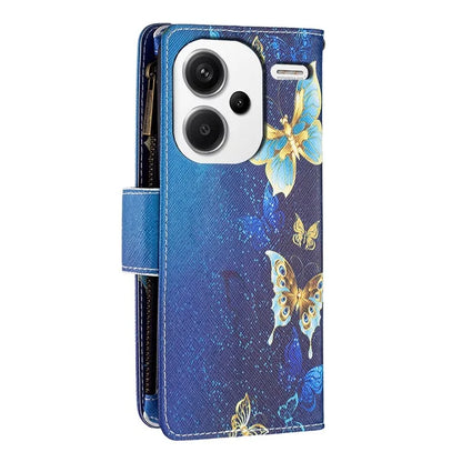 BF03 For Xiaomi Redmi Note 13 Pro+ 5G Wallet Case Pattern Zipper Pocket Handbag PU Leather Phone Cover