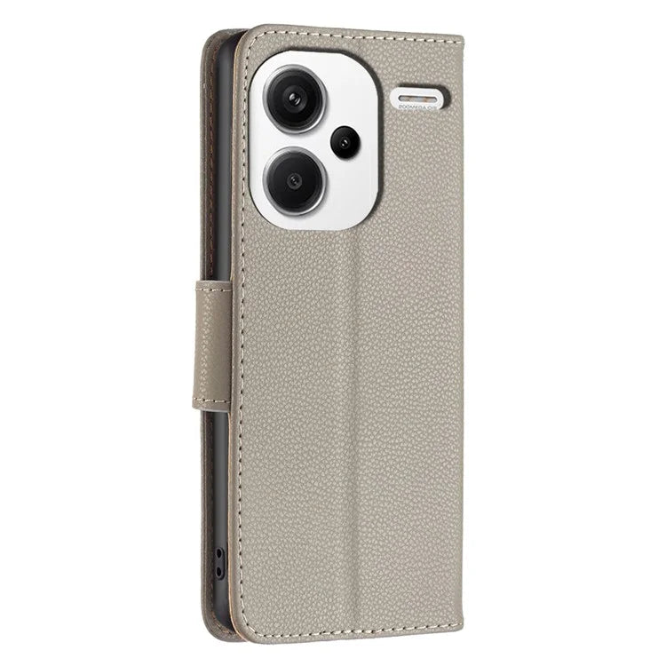 For Xiaomi Redmi Note 13 Pro+ 5G Wallet Case PU Leather Litchi Texture Flip Phone Cover