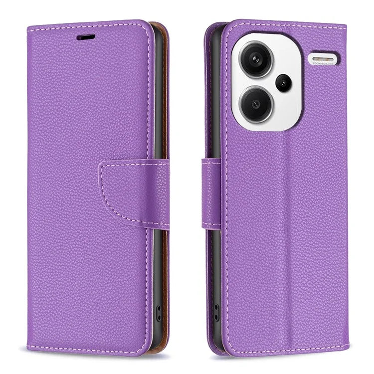 For Xiaomi Redmi Note 13 Pro+ 5G Wallet Case PU Leather Litchi Texture Flip Phone Cover