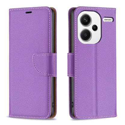 For Xiaomi Redmi Note 13 Pro+ 5G Wallet Case PU Leather Litchi Texture Flip Phone Cover