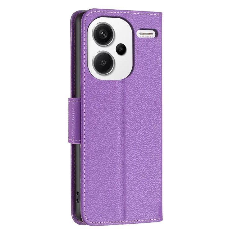 For Xiaomi Redmi Note 13 Pro+ 5G Wallet Case PU Leather Litchi Texture Flip Phone Cover