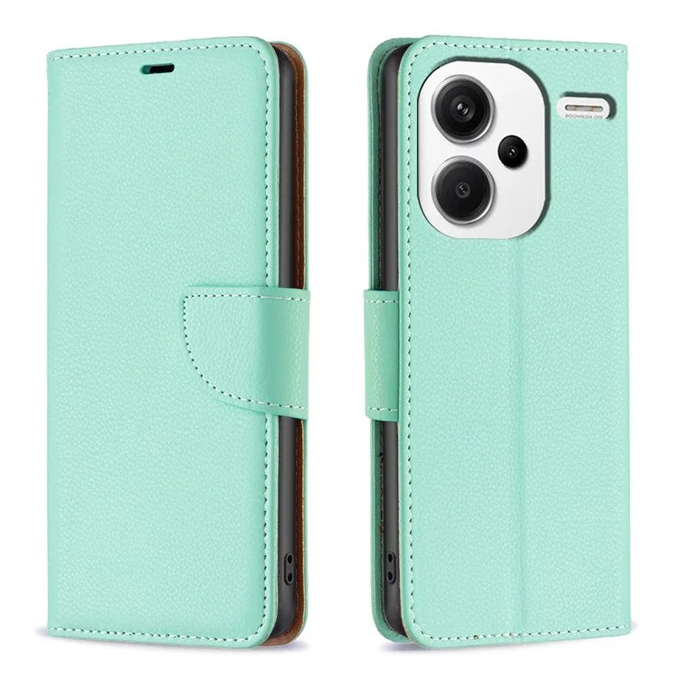 For Xiaomi Redmi Note 13 Pro+ 5G Wallet Case PU Leather Litchi Texture Flip Phone Cover