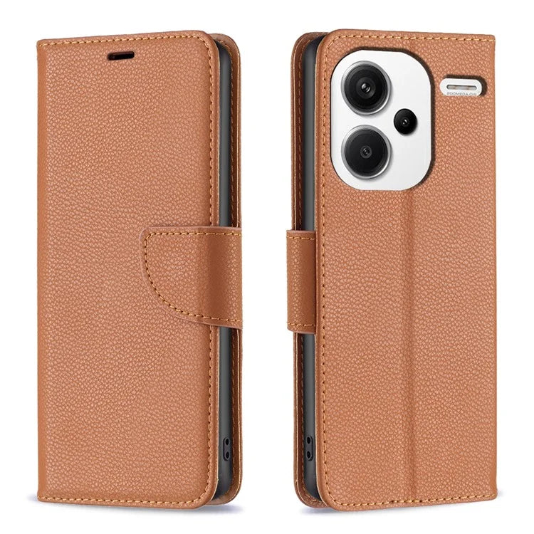 For Xiaomi Redmi Note 13 Pro+ 5G Wallet Case PU Leather Litchi Texture Flip Phone Cover