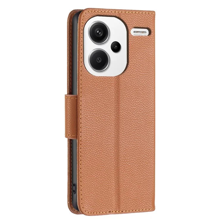For Xiaomi Redmi Note 13 Pro+ 5G Wallet Case PU Leather Litchi Texture Flip Phone Cover