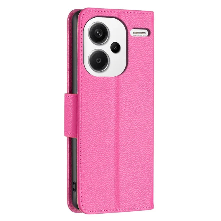 For Xiaomi Redmi Note 13 Pro+ 5G Wallet Case PU Leather Litchi Texture Flip Phone Cover