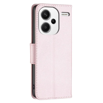For Xiaomi Redmi Note 13 Pro+ 5G Wallet Case PU Leather Litchi Texture Flip Phone Cover Gold