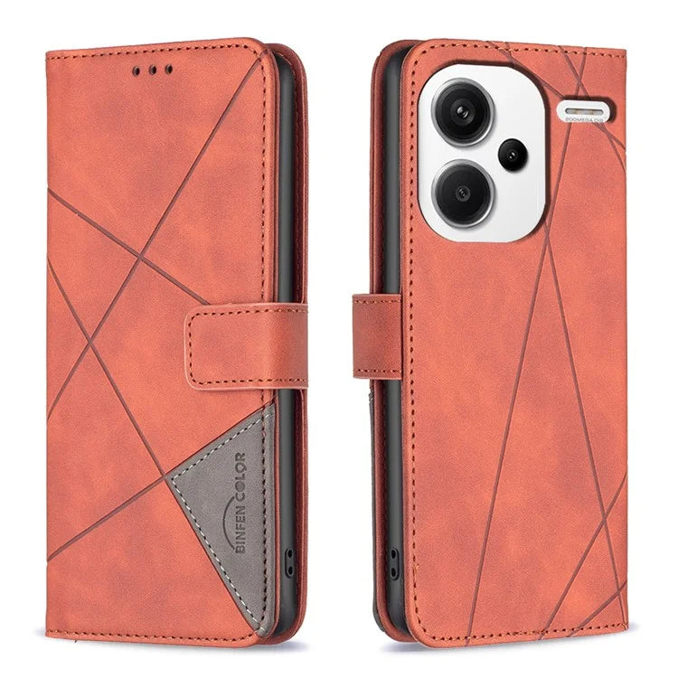 BINFEN COLOR BF05 For Xiaomi Redmi Note 13 Pro+ 5G Phone Case PU Leather Magnetic Protect Cover