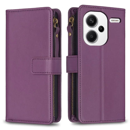 BF Style-19 for Xiaomi Redmi Note 13 Pro+ 5G Leather Wallet Case Zipper Pocket Stand Phone Cover