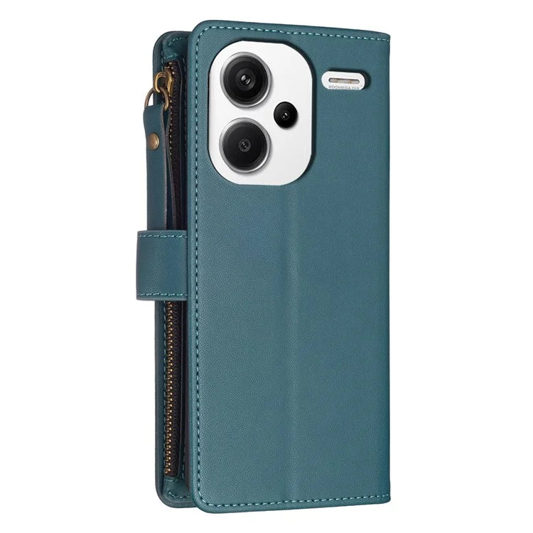 BF Style-19 for Xiaomi Redmi Note 13 Pro+ 5G Leather Wallet Case Zipper Pocket Stand Phone Cover