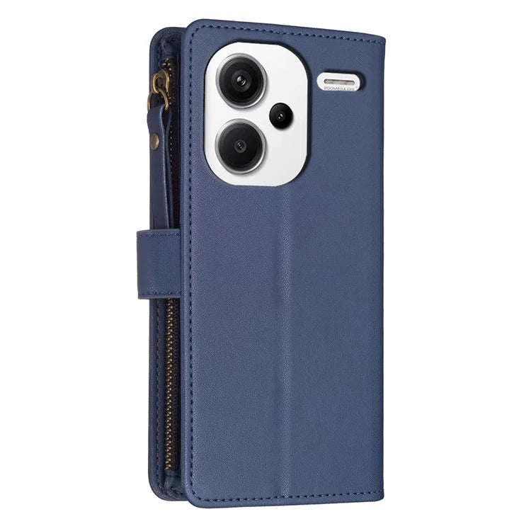 BF Style-19 for Xiaomi Redmi Note 13 Pro+ 5G Leather Wallet Case Zipper Pocket Stand Phone Cover