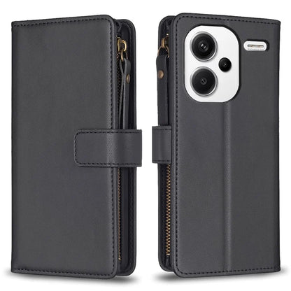 BF Style-19 for Xiaomi Redmi Note 13 Pro+ 5G Leather Wallet Case Zipper Pocket Stand Phone Cover