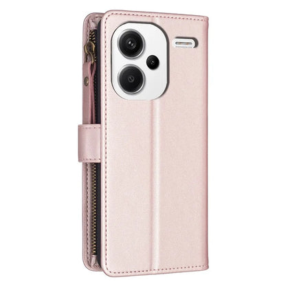 BF Style-19 for Xiaomi Redmi Note 13 Pro+ 5G Leather Wallet Case Zipper Pocket Stand Phone Cover