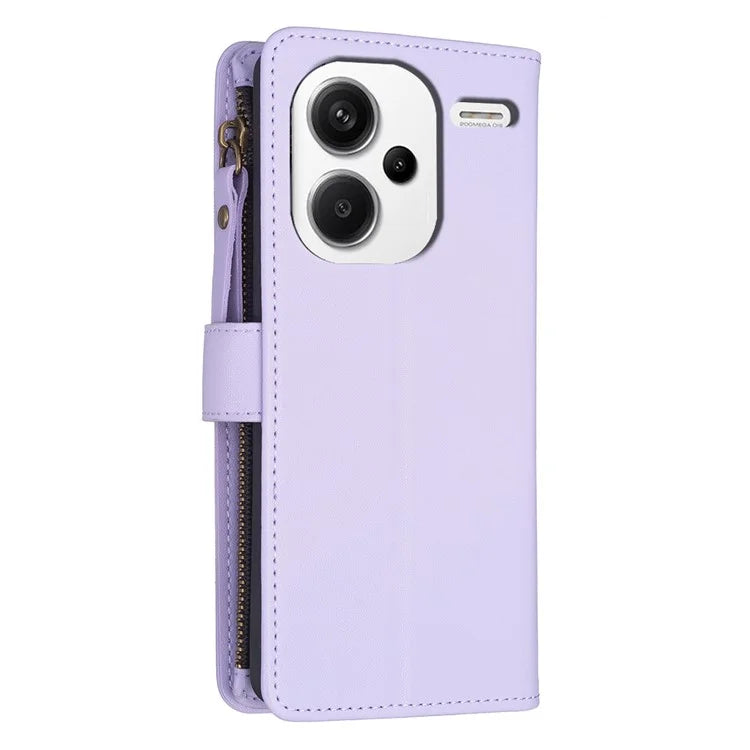 BF Style-19 for Xiaomi Redmi Note 13 Pro+ 5G Leather Wallet Case Zipper Pocket Stand Phone Cover