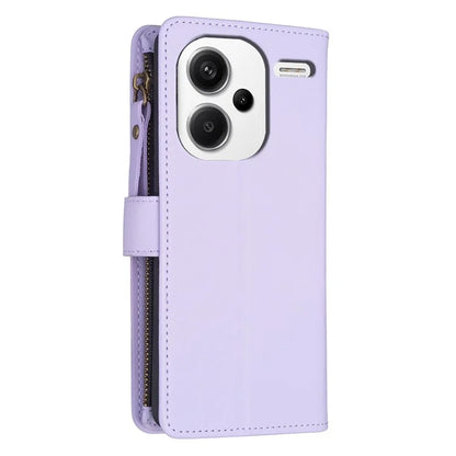 BF Style-19 for Xiaomi Redmi Note 13 Pro+ 5G Leather Wallet Case Zipper Pocket Stand Phone Cover