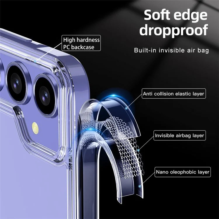 For Samsung Galaxy A55 5G Phone Case PC+TPU Drop Protection Cover Raised Bezel