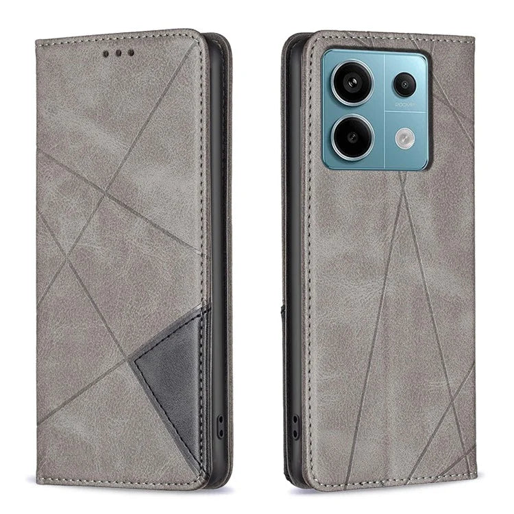 For Xiaomi Redmi Note 13 Pro 5G / Poco X6 5G PU Leather Case Stand Magnetic Closure Flip Phone Cover