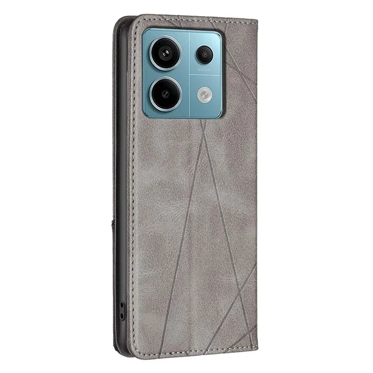 For Xiaomi Redmi Note 13 Pro 5G / Poco X6 5G PU Leather Case Stand Magnetic Closure Flip Phone Cover