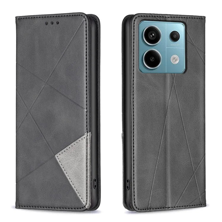For Xiaomi Redmi Note 13 Pro 5G / Poco X6 5G PU Leather Case Stand Magnetic Closure Flip Phone Cover