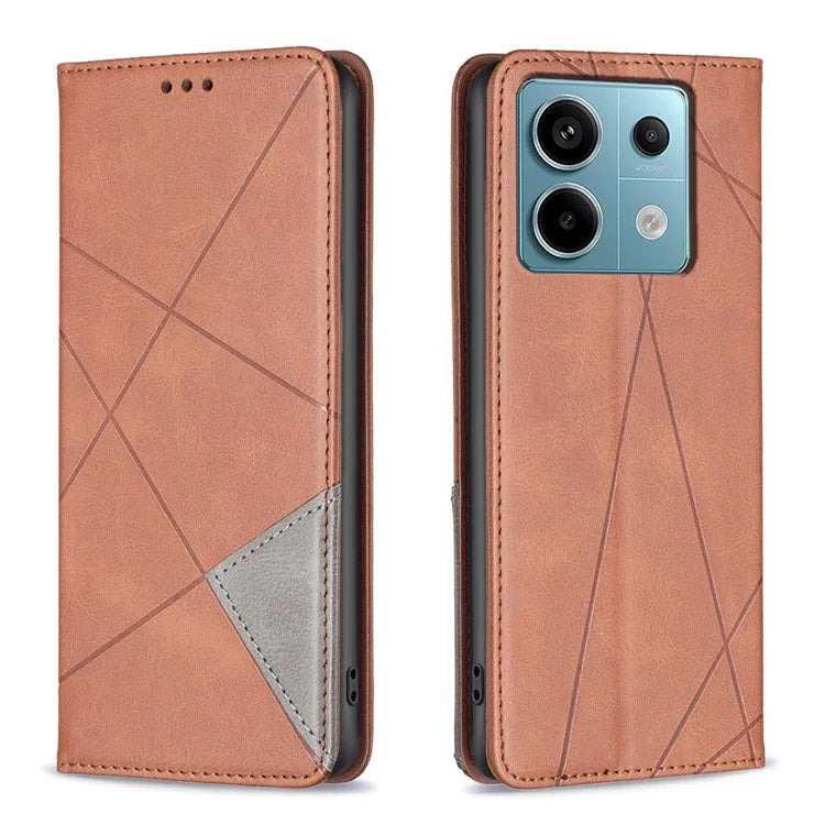 For Xiaomi Redmi Note 13 Pro 5G / Poco X6 5G PU Leather Case Stand Magnetic Closure Flip Phone Cover