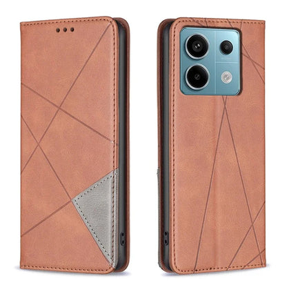 For Xiaomi Redmi Note 13 Pro 5G / Poco X6 5G PU Leather Case Stand Magnetic Closure Flip Phone Cover