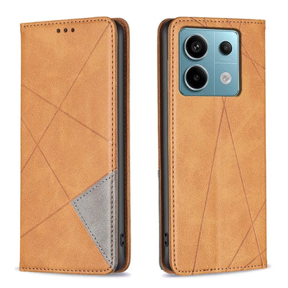 For Xiaomi Redmi Note 13 Pro 5G / Poco X6 5G PU Leather Case Stand Magnetic Closure Flip Phone Cover