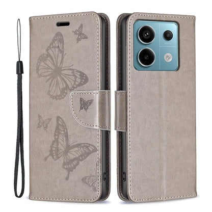For Xiaomi Redmi Note 13 Pro 5G / Poco X6 5G Case Butterfly Imprinted PU Leather Phone Cover
