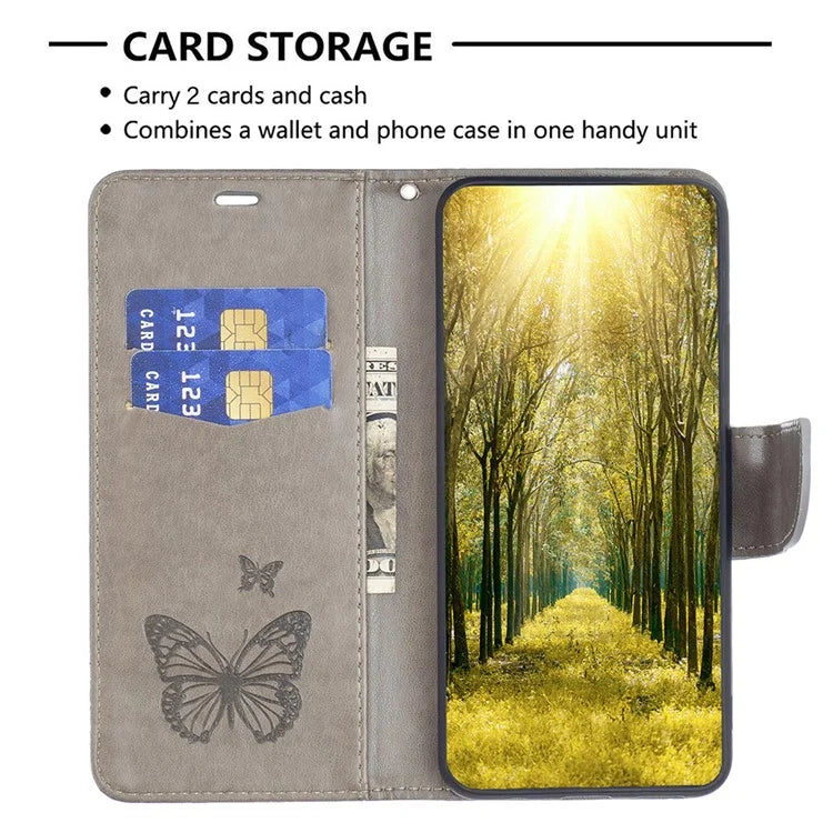 For Xiaomi Redmi Note 13 Pro 5G / Poco X6 5G Case Butterfly Imprinted PU Leather Phone Cover