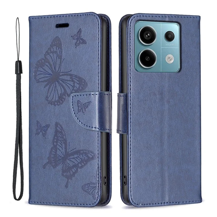 For Xiaomi Redmi Note 13 Pro 5G / Poco X6 5G Case Butterfly Imprinted PU Leather Phone Cover