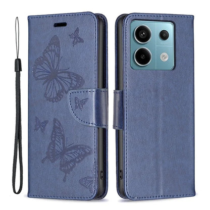 For Xiaomi Redmi Note 13 Pro 5G / Poco X6 5G Case Butterfly Imprinted PU Leather Phone Cover