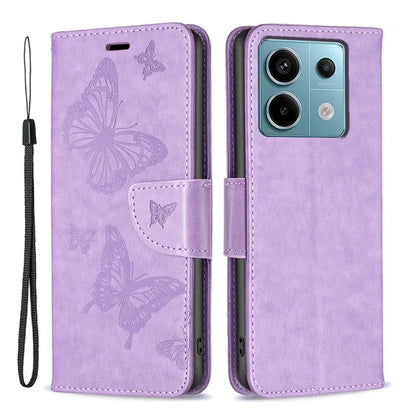 For Xiaomi Redmi Note 13 Pro 5G / Poco X6 5G Case Butterfly Imprinted PU Leather Phone Cover